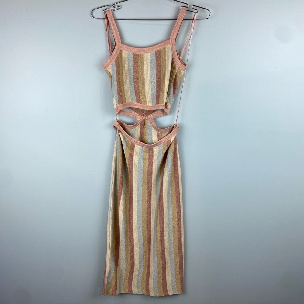 NWOT Altar’d state Avery Striped
Midi metallic knit Dress size XS - Picture 4 of 9